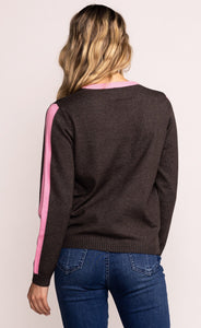 Pink Martini The Piper Sweater SW-2357 Black/Pink