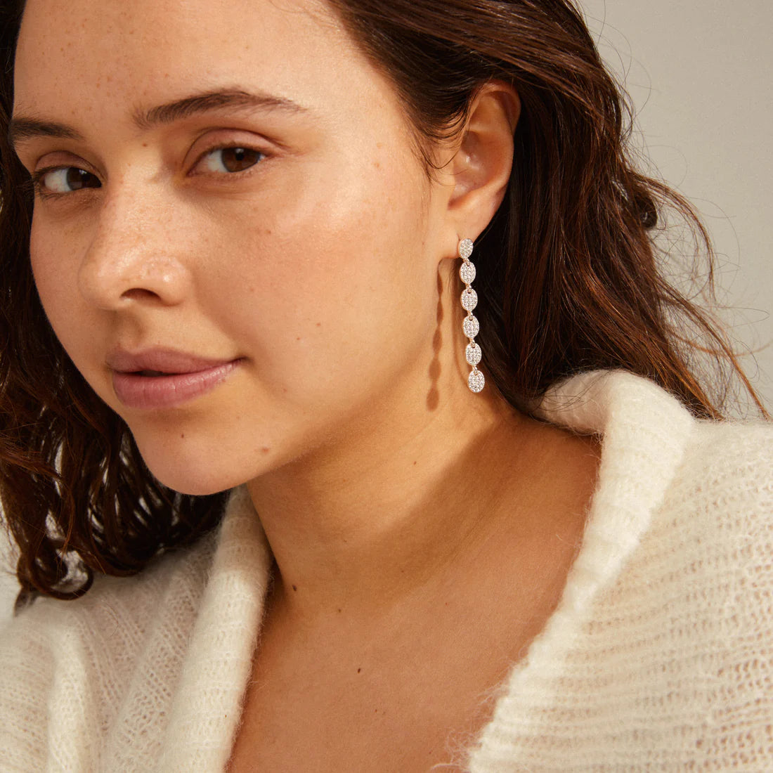 Pilgrim Beat Crystal Drop Earring