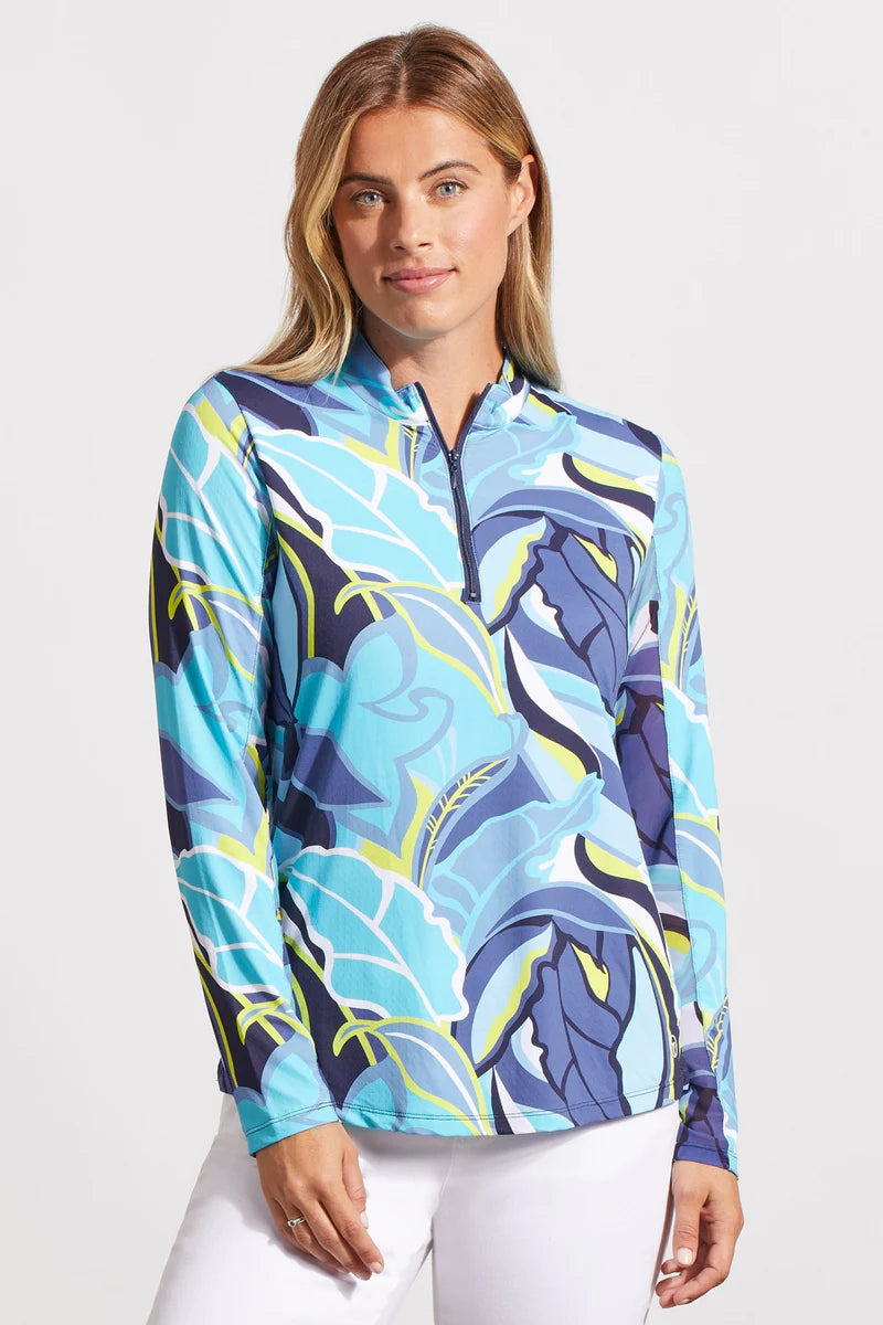 Tribal 14100 Performance Long Sleeve Top with Quarter Zip