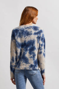 Tribal 79340 V-Neck Tie Dye Eyelash Yarn Sweater