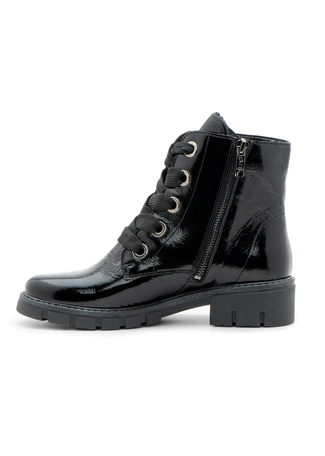 Ara 12-23126 Black Patent Lace Up Boot