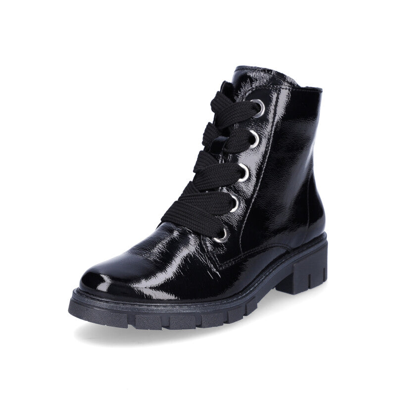 Ara 12-23126 Black Patent Lace Up Boot