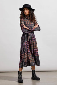 Tribal 79410 Turtle Neck MIDI Dress w/ Pockets