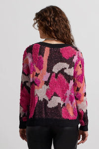 Tribal 53020 Looped Yarn V-Neck Sweater