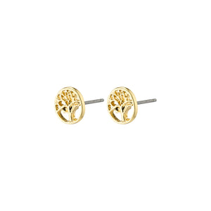 Pilgrim 643212003 IBEN Recycled Tree of Life Earrings Gold Plated