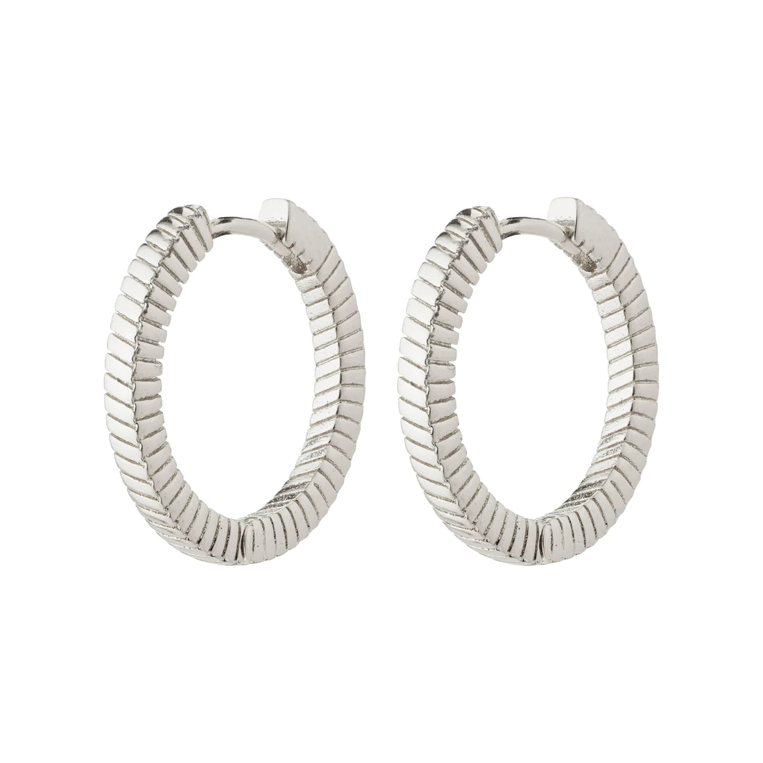 Pilgrim 692336013 Dominique Recycled Hoop Earrings Silver Plated