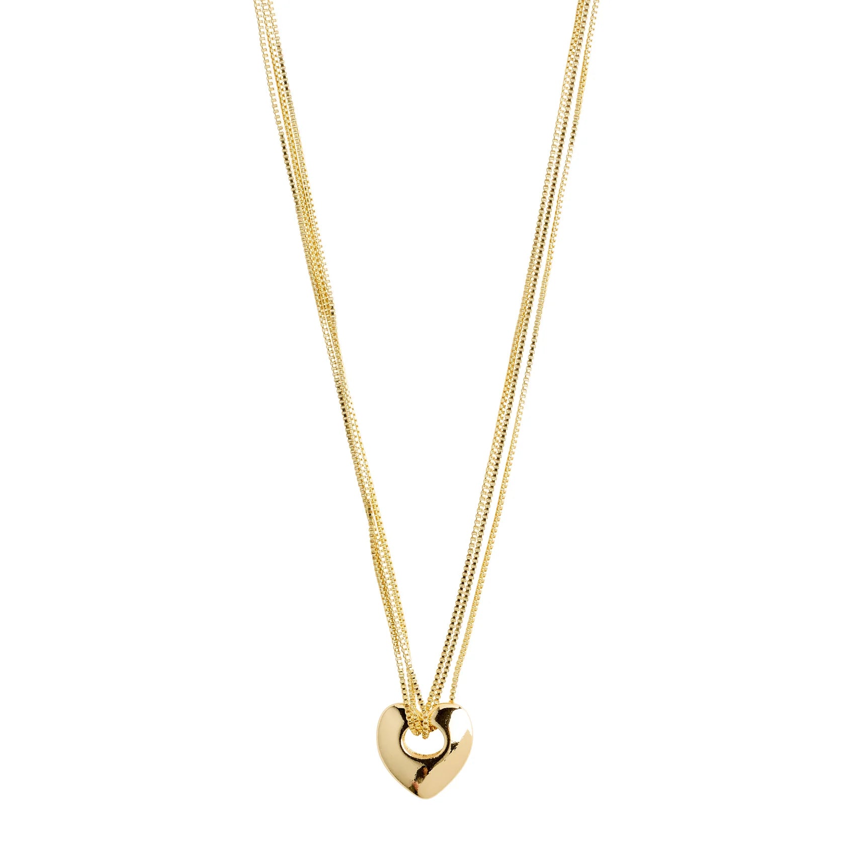 Pilgrim 122342001 Wave Recycled Heart Gold Plated Necklace