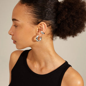 Pilgrim 262346063 Aleena Recycled Chunky Hoops and Cuff Earrings