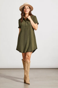 Tribal 56570 Olive Shirt Dress w/ Pockets