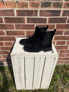 Little Empresses GXG-5 Suede Boot with Glitter Toe