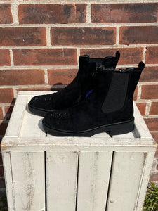 Little Empresses GXG-5 Suede Boot with Glitter Toe