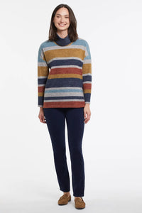 Tribal 47840 Stripe Cowl Neck Sweater