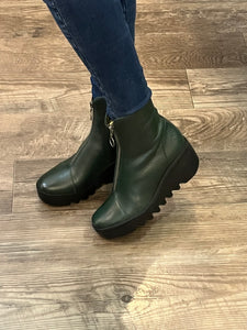 Fly London Boce Naomi Dark Green Front Zip Boot