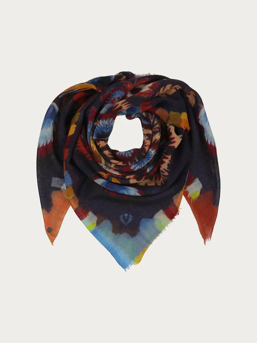 Fraas 638057 Shawl with Floral Design Made with Wool