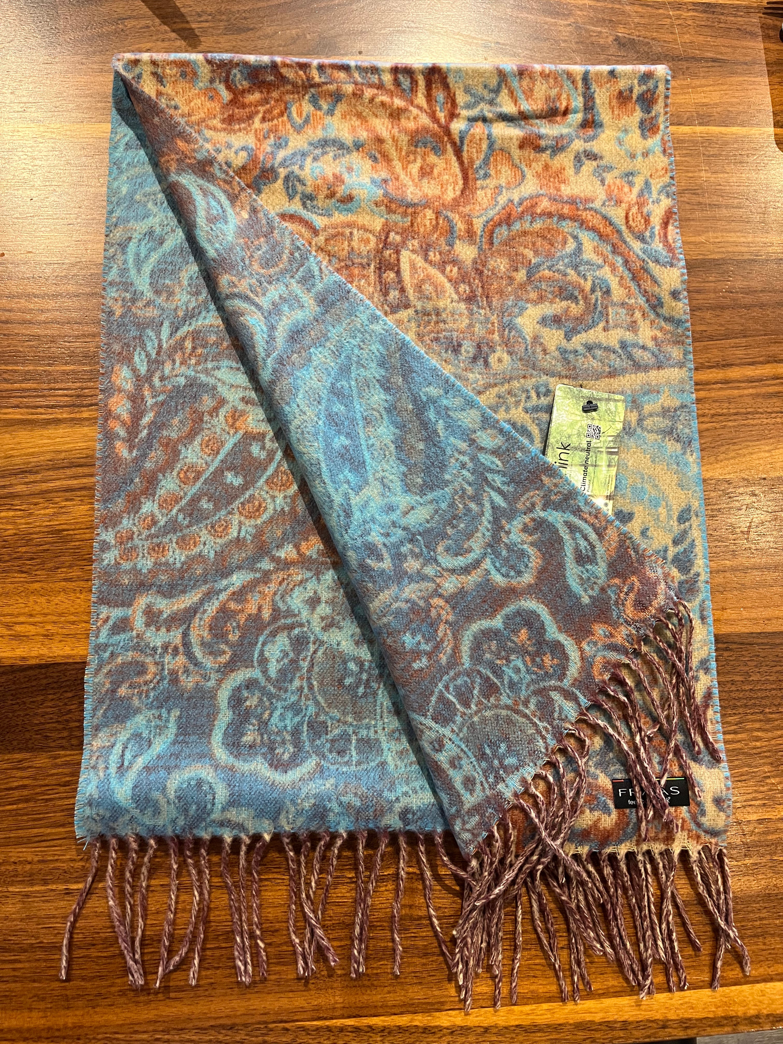 Fraas 728503 Ombre Paisley Recycled Cotton Cashmink Scarf