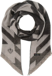 Fraas 642010 SUSTAINABILITY EDITION EXPLODED HOUNDSTOOTH RECYCLED BIAS SCARF