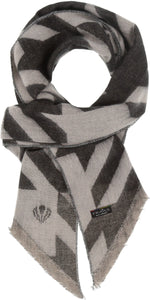 Fraas 642010 SUSTAINABILITY EDITION EXPLODED HOUNDSTOOTH RECYCLED BIAS SCARF