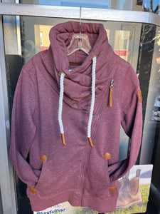 Wanakome Hestia Wine Red Side Zip w/ Cowl Neck