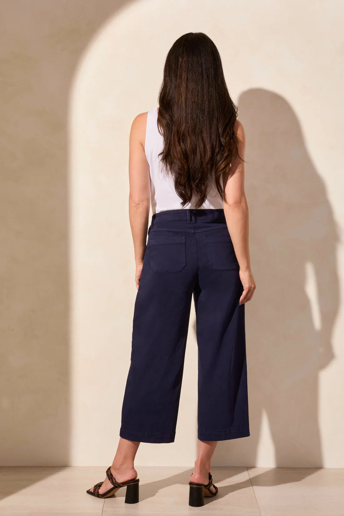 Tribal 57150 Nautical Audrey Hugging Wide Crop Jeans
