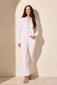 Tribal 20190 White Button Front Jacket