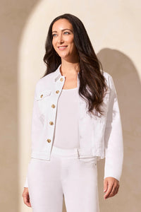 Tribal 20190 White Button Front Jacket