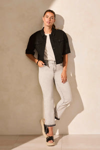 Tribal 57130 Elbow Slv Demin Jacket