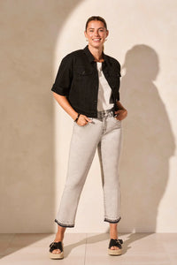 Tribal 57130 Elbow Slv Demin Jacket