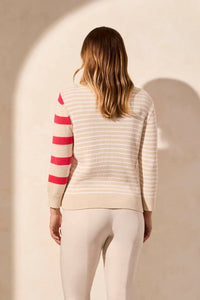 Tribal 21590 Teaberry 3/4 Crew Neck Sweater