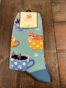 Sock Smith Cats in Teacups Socks