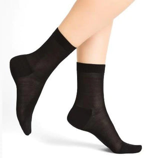 Bleu Foret 6359 Black Silk Socks