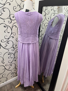 Me & Gee L-6190 Lilac Dress with Knit Vest