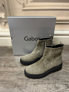 Gabor 31.820.19 Olive Soft Nubuk Side Zip Boot