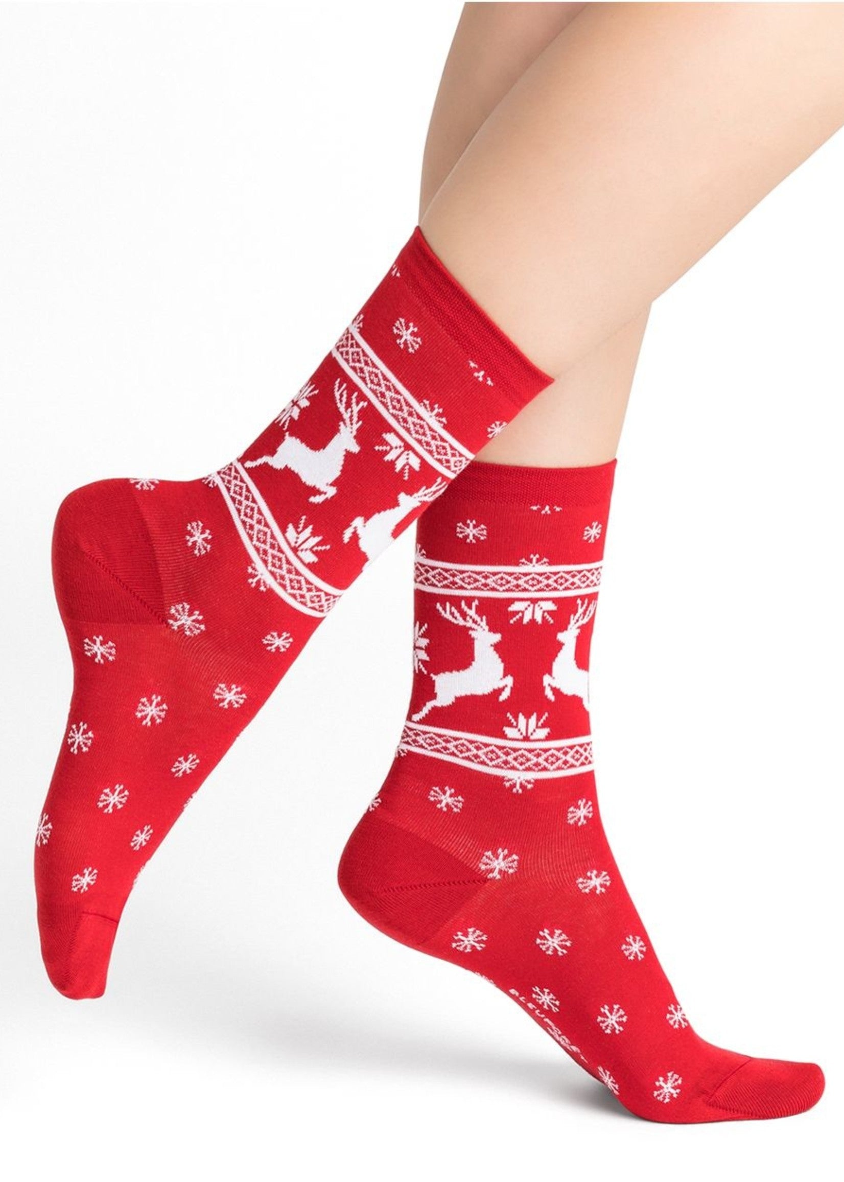 Bleu Foret 6392 Snowflake Pattern Socks