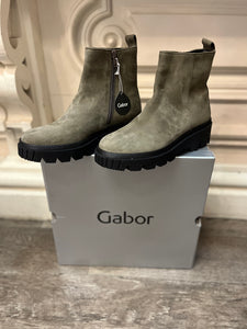 Gabor 31.820.19 Olive Soft Nubuk Side Zip Boot