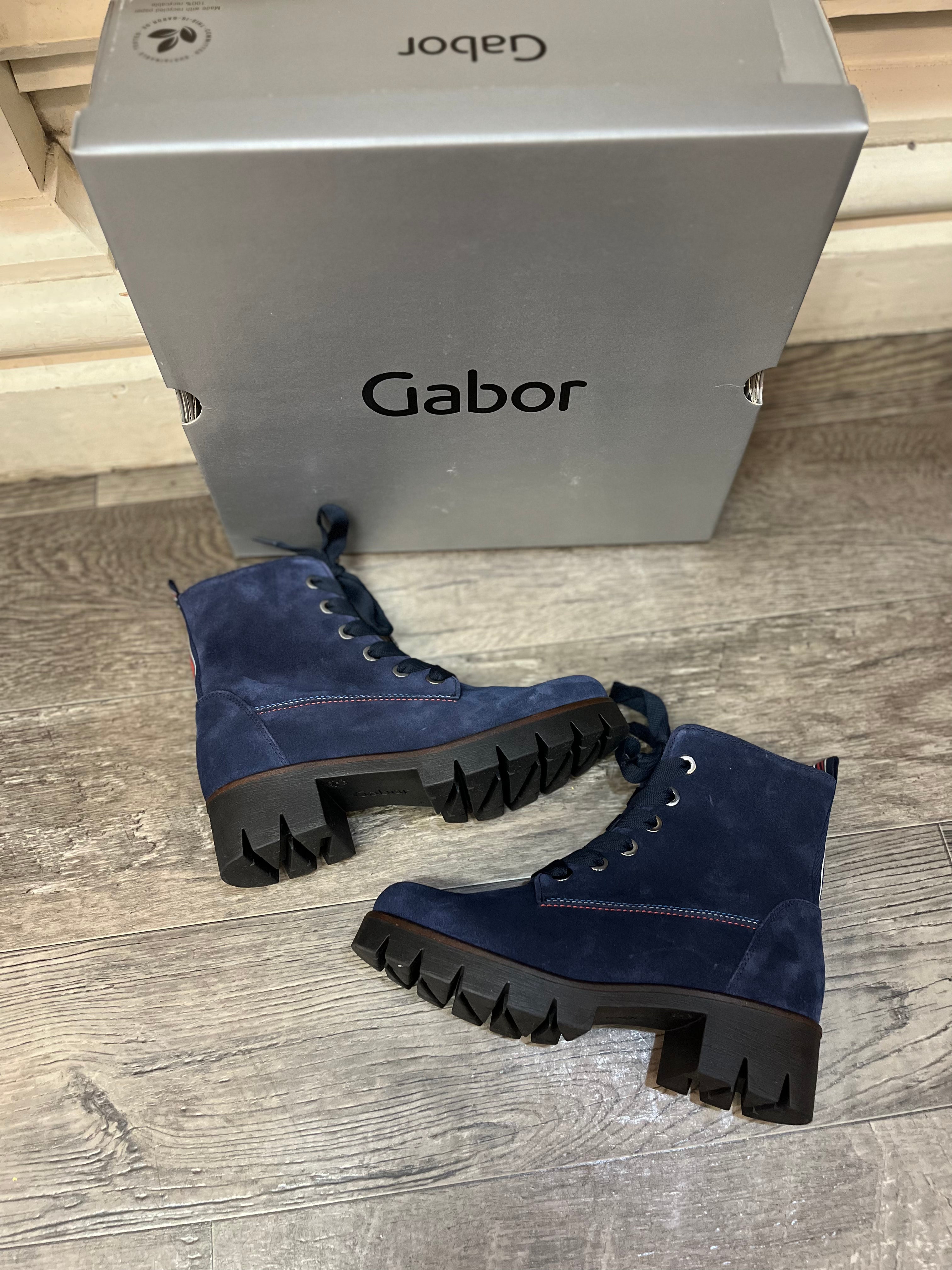 Gabor 31.711.16 Navy Suede Lace Boot