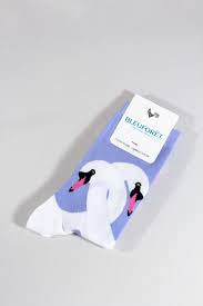 Bleu Foret 6409 Swans Pattern Socks