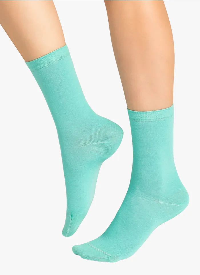 Bleu Foret 6338 Solid Cotton Socks