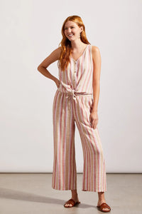 Tribal 77040 Stripe Flowy Crop Pant w/ Drawstring