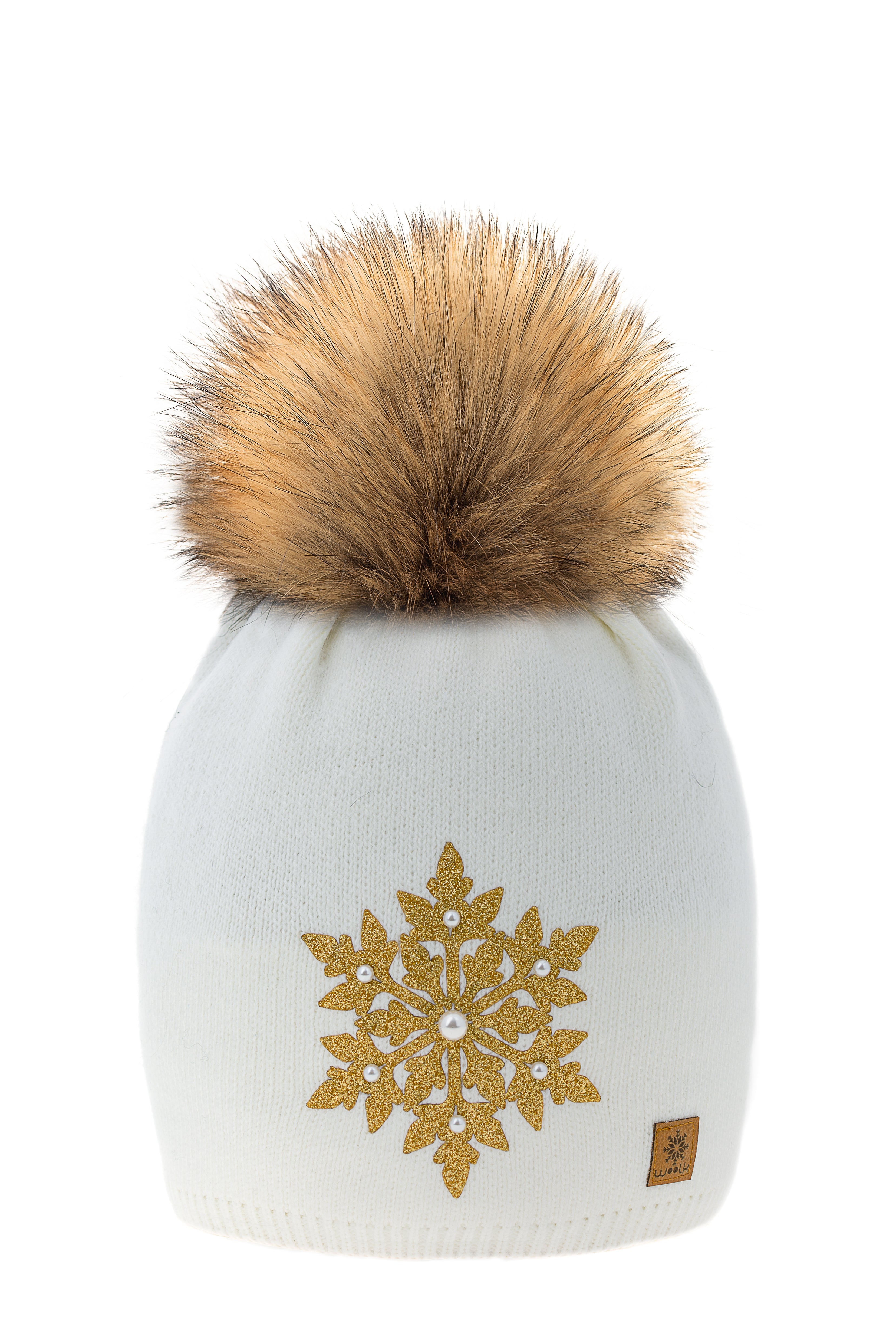 Woolk Elza Snowflake Hat with PomPom