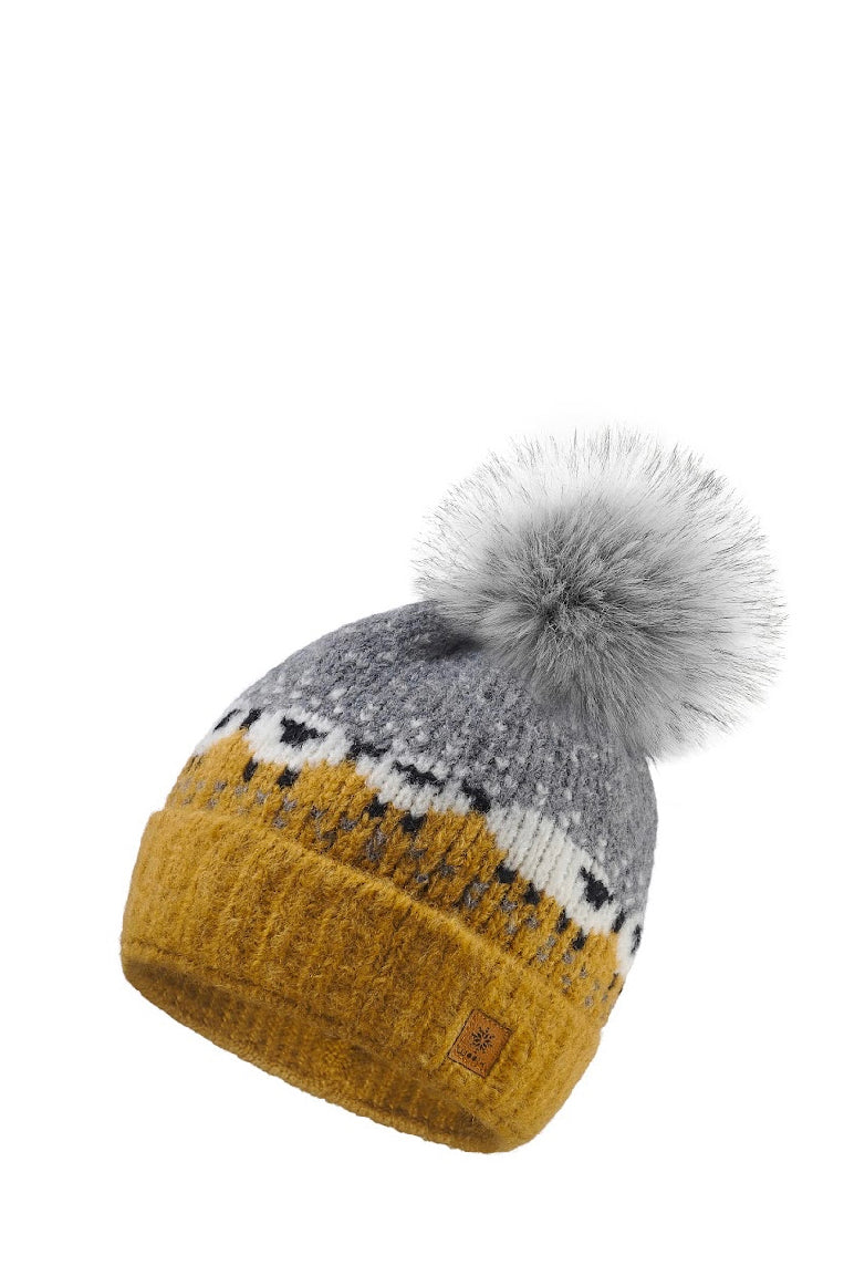 Woolk Wooly Sheep Wool Knit Hat with Pom Pom