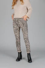 Elissia Z80833 Taupe Animal Print Stretch Pants