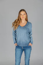 Elissia L4898 Jeans Long Sleeve Top