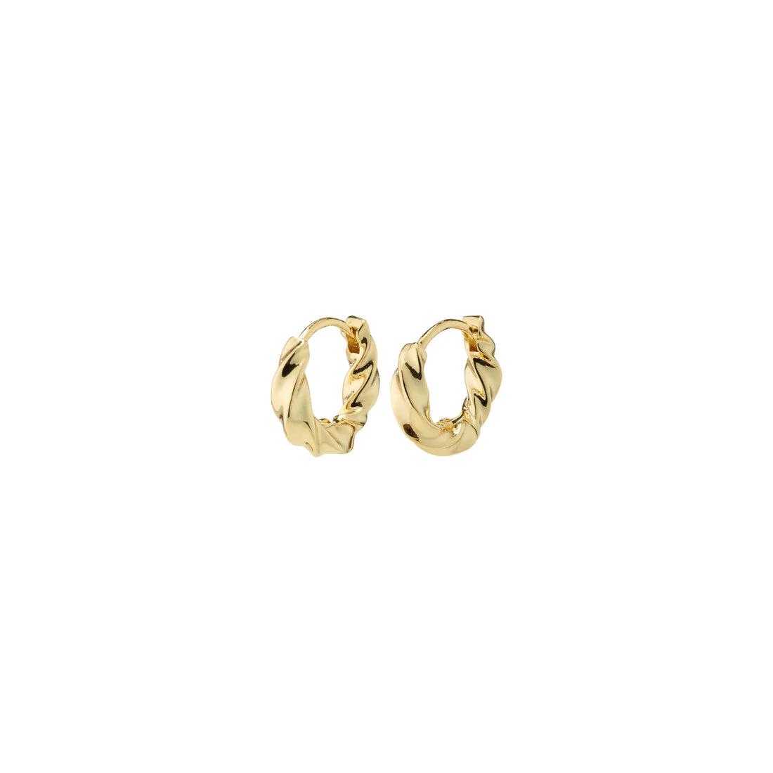 Pilgrim 282232003 TAFFY recycled small swirl hoop earrings gold-plated