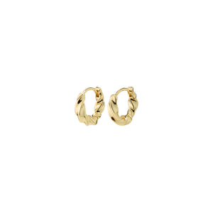 Pilgrim 282232003 TAFFY recycled small swirl hoop earrings gold-plated