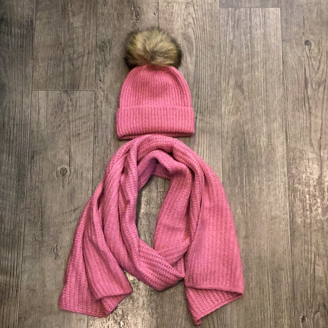 Tribal 72500 Pink Confetti Hat and Scarf Set