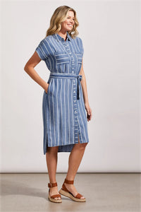 Tribal 77930 Blue Heart Tencel Shirt Dress