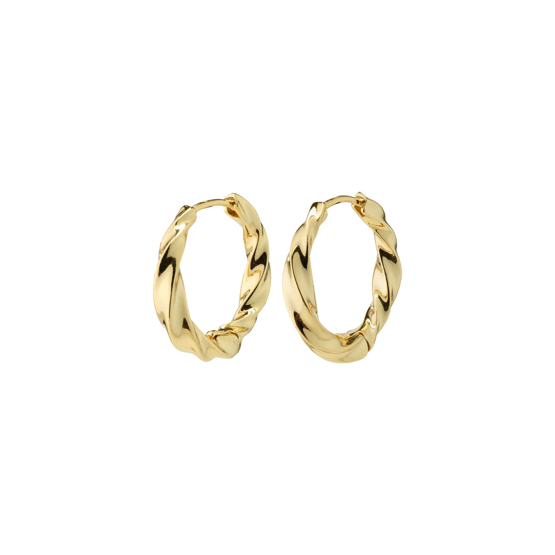 Pilgrim 282232023 TAFFY recycled large swirl hoop earrings gold-plated