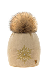 Woolk Elza Snowflake Hat with PomPom