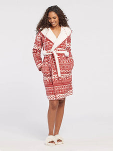 Tribal 72430 Red Reindeer Cozy Housecoat