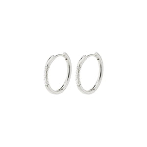 Pilgrim 282236043 Silver Trudy Large Crystal Hoop Earrings